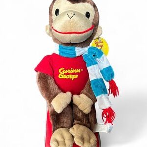 Vintage Curious George Winter Plush Toy